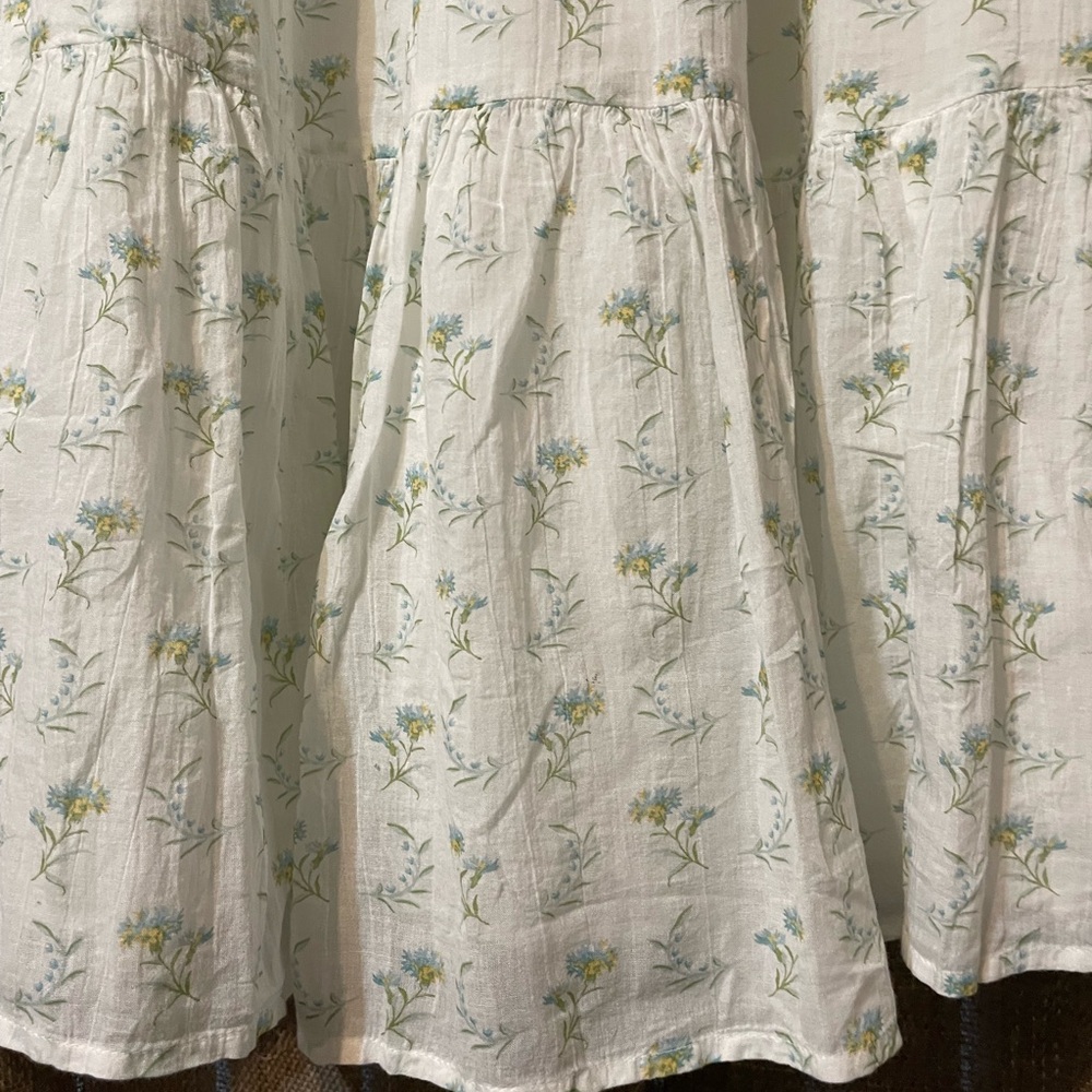 $40 NEW American Eagle Blue Floral White Dress Size M - Picture 4 of 6